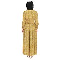Mustard Floral Elasticated Waist Ruffled Dress Mustard Floral Elasticated Waist Ruffled Dress